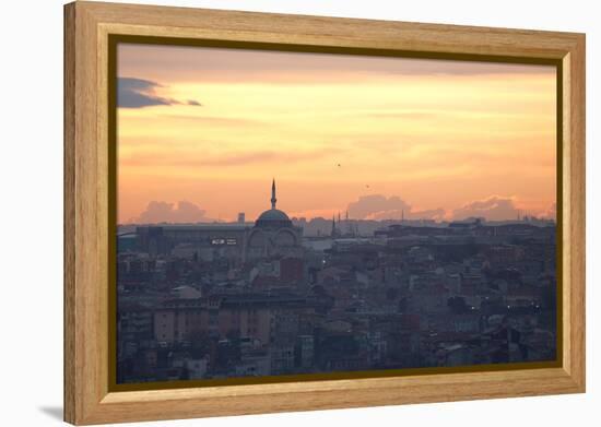 Cityscape of Istanbul at Sunset-Alex Saberi-Framed Premier Image Canvas