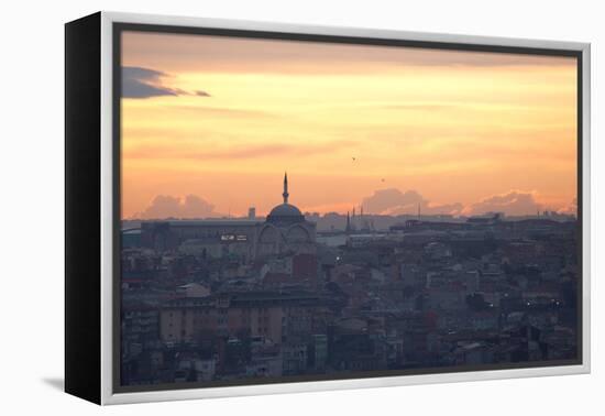 Cityscape of Istanbul at Sunset-Alex Saberi-Framed Premier Image Canvas