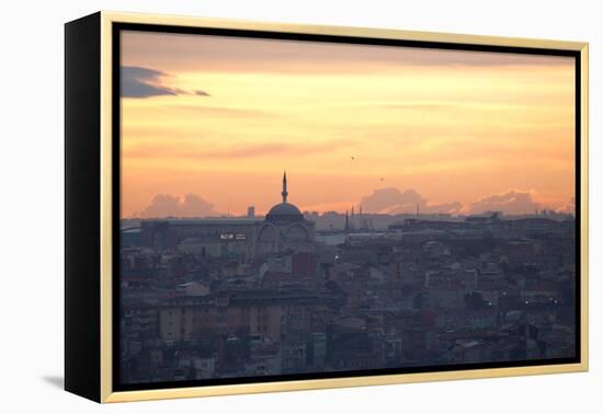 Cityscape of Istanbul at Sunset-Alex Saberi-Framed Premier Image Canvas