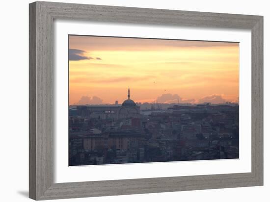 Cityscape of Istanbul at Sunset-Alex Saberi-Framed Photographic Print