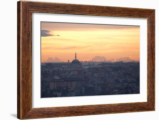 Cityscape of Istanbul at Sunset-Alex Saberi-Framed Photographic Print