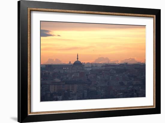 Cityscape of Istanbul at Sunset-Alex Saberi-Framed Photographic Print