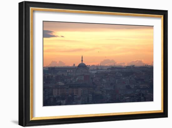 Cityscape of Istanbul at Sunset-Alex Saberi-Framed Photographic Print