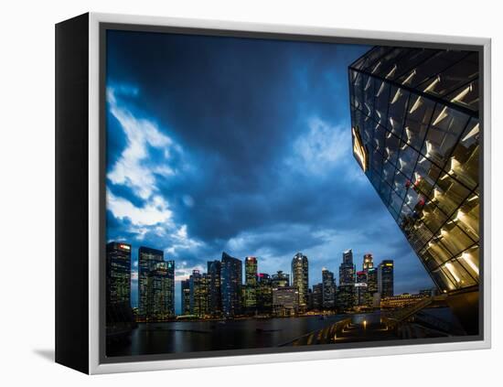 Cityscape of Singapore at night-Ferry Tan-Framed Stretched Canvas