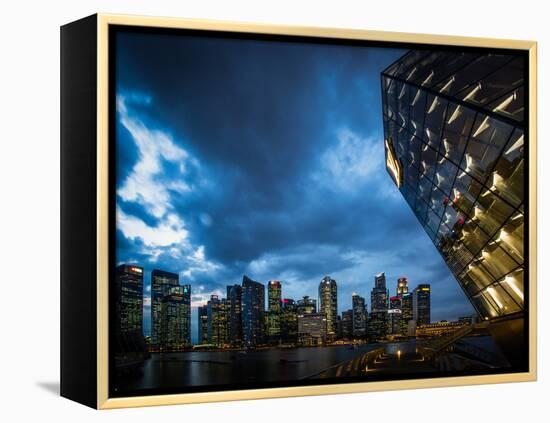 Cityscape of Singapore at night-Ferry Tan-Framed Stretched Canvas