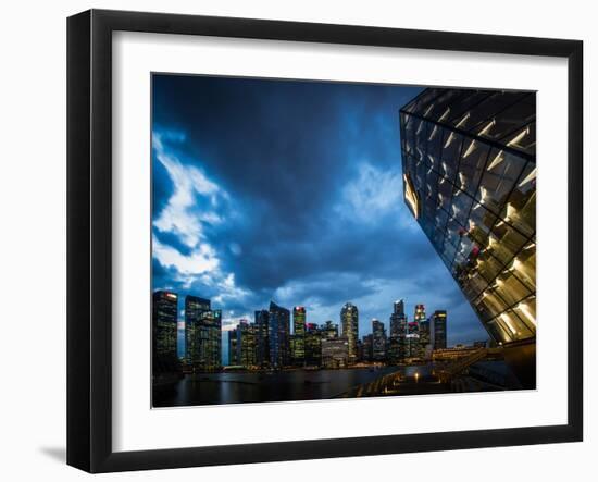 Cityscape of Singapore at night-Ferry Tan-Framed Photo