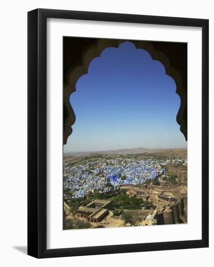Cityscape of the Blue City from Meherangarh, Majestic Fort, Jodhpur, Rajasthan, India-Keren Su-Framed Photographic Print