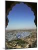 Cityscape of the Blue City from Meherangarh, Majestic Fort, Jodhpur, Rajasthan, India-Keren Su-Mounted Photographic Print