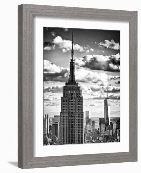 Cityscape Skyscraper, Empire State Building and One World Trade Center, Manhattan, NYC-Philippe Hugonnard-Framed Photographic Print