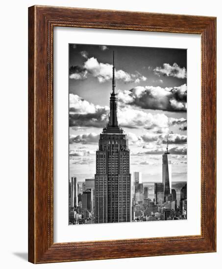 Cityscape Skyscraper, Empire State Building and One World Trade Center, Manhattan, NYC-Philippe Hugonnard-Framed Photographic Print