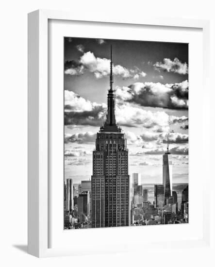 Cityscape Skyscraper, Empire State Building and One World Trade Center, Manhattan, NYC-Philippe Hugonnard-Framed Photographic Print