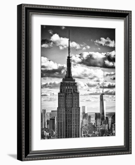 Cityscape Skyscraper, Empire State Building and One World Trade Center, Manhattan, NYC-Philippe Hugonnard-Framed Photographic Print