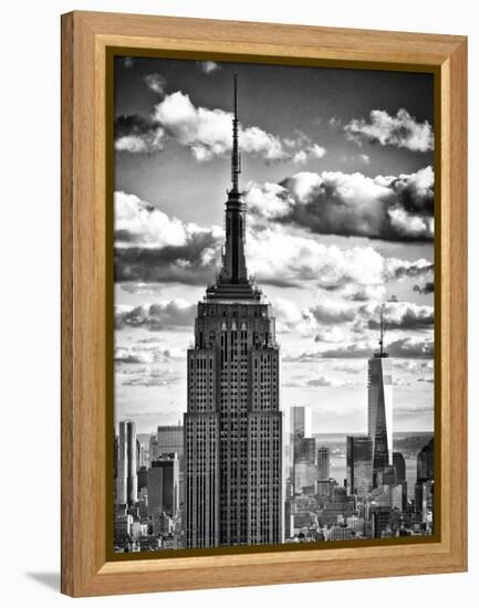 Cityscape Skyscraper, Empire State Building and One World Trade Center, Manhattan, NYC-Philippe Hugonnard-Framed Premier Image Canvas