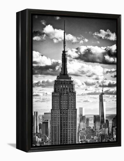 Cityscape Skyscraper, Empire State Building and One World Trade Center, Manhattan, NYC-Philippe Hugonnard-Framed Premier Image Canvas