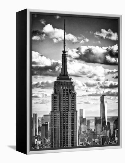 Cityscape Skyscraper, Empire State Building and One World Trade Center, Manhattan, NYC-Philippe Hugonnard-Framed Premier Image Canvas