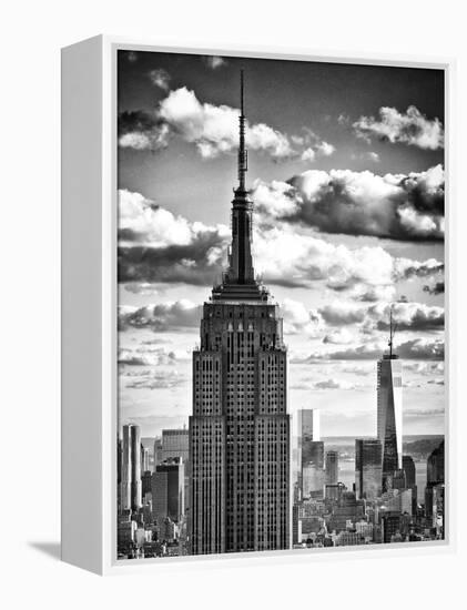 Cityscape Skyscraper, Empire State Building and One World Trade Center, Manhattan, NYC-Philippe Hugonnard-Framed Premier Image Canvas