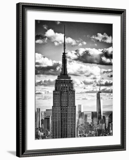 Cityscape Skyscraper, Empire State Building and One World Trade Center, Manhattan, NYC-Philippe Hugonnard-Framed Photographic Print