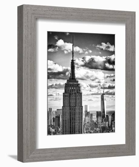 Cityscape Skyscraper, Empire State Building and One World Trade Center, Manhattan, NYC-Philippe Hugonnard-Framed Photographic Print