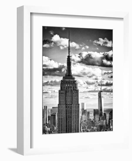 Cityscape Skyscraper, Empire State Building and One World Trade Center, Manhattan, NYC-Philippe Hugonnard-Framed Photographic Print