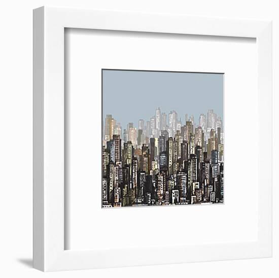 Cityscape Skyscrapers & Sky-null-Framed Art Print