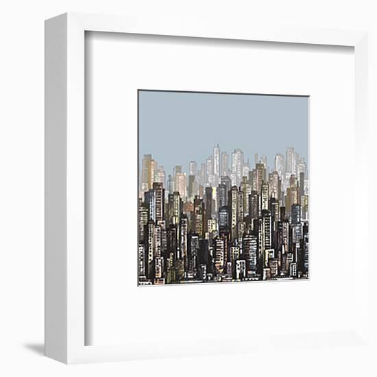 Cityscape Skyscrapers & Sky-null-Framed Art Print