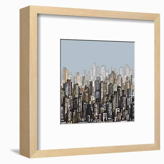 Cityscape Skyscrapers & Sky-null-Framed Art Print