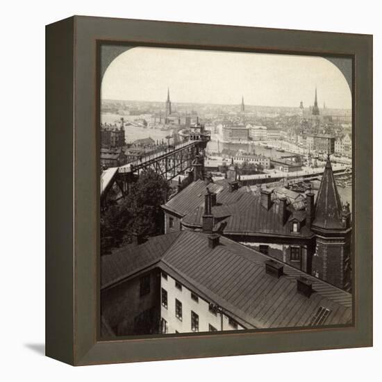 Cityscape, Stockholm, Sweden-Underwood & Underwood-Framed Premier Image Canvas