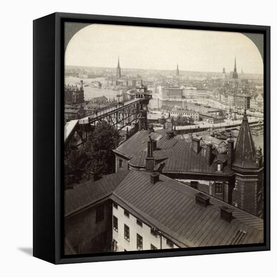 Cityscape, Stockholm, Sweden-Underwood & Underwood-Framed Premier Image Canvas