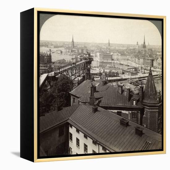 Cityscape, Stockholm, Sweden-Underwood & Underwood-Framed Premier Image Canvas