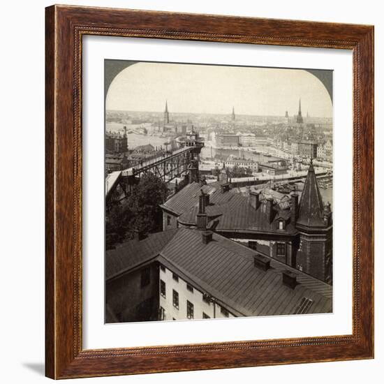 Cityscape, Stockholm, Sweden-Underwood & Underwood-Framed Photographic Print