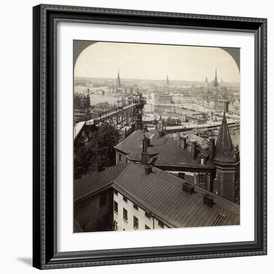 Cityscape, Stockholm, Sweden-Underwood & Underwood-Framed Photographic Print