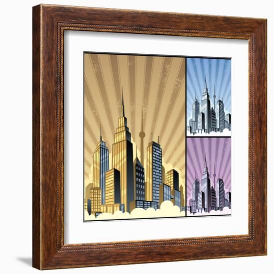 Cityscape Vertical-Malchev-Framed Art Print