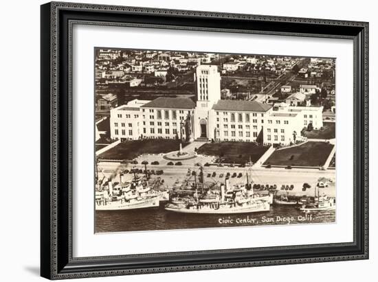 Civic Center, Ships, San Diego, California-null-Framed Art Print