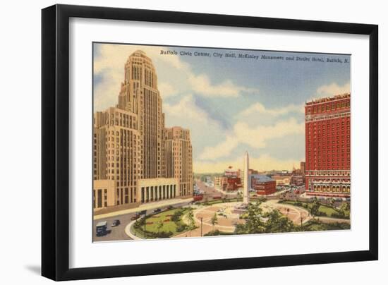 Civic Center, Statler Hotel, Buffalo-null-Framed Art Print