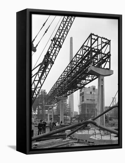 Civil Engineers on the Site of Coleshill Gas Works, Warwickshire, 1962-Michael Walters-Framed Premier Image Canvas