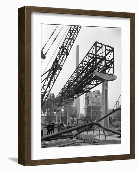 Civil Engineers on the Site of Coleshill Gas Works, Warwickshire, 1962-Michael Walters-Framed Photographic Print