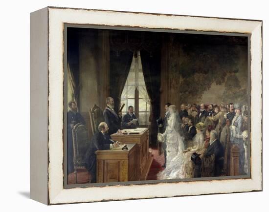Civil Marriage of Son of Mathurin Moreau Mayor of Paris' 19th Arrondissement, 1884-Henri Gervex-Framed Stretched Canvas