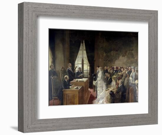 Civil Marriage of Son of Mathurin Moreau Mayor of Paris' 19th Arrondissement, 1884-Henri Gervex-Framed Art Print