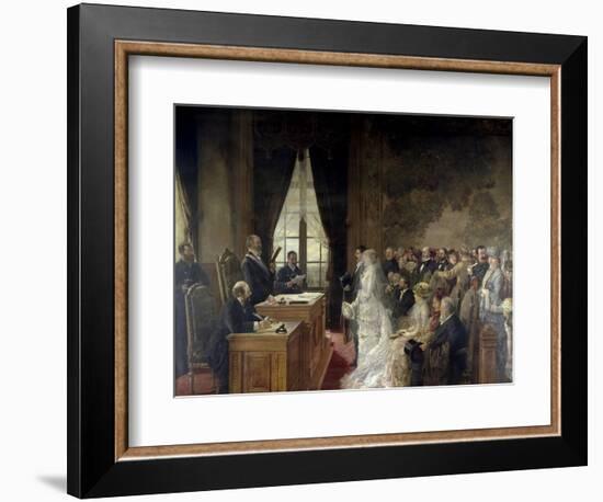 Civil Marriage of Son of Mathurin Moreau Mayor of Paris' 19th Arrondissement, 1884-Henri Gervex-Framed Art Print