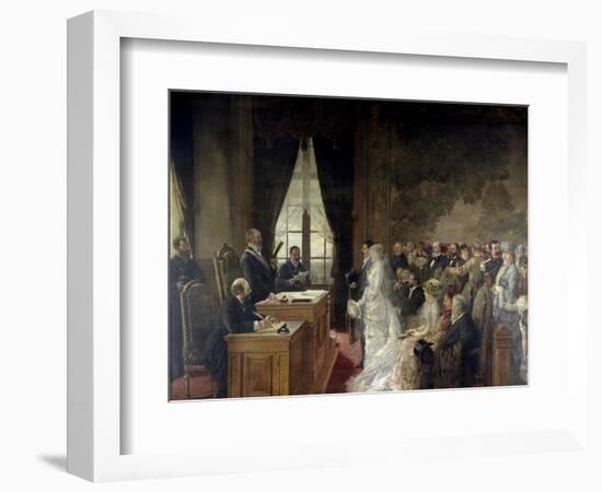 Civil Marriage of Son of Mathurin Moreau Mayor of Paris' 19th Arrondissement, 1884-Henri Gervex-Framed Art Print