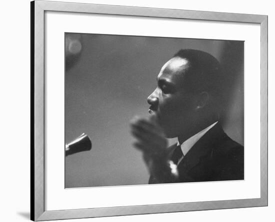 Civil Rights Leader Dr. Martin Luther King Jr. Making a Speech-null-Framed Premium Photographic Print
