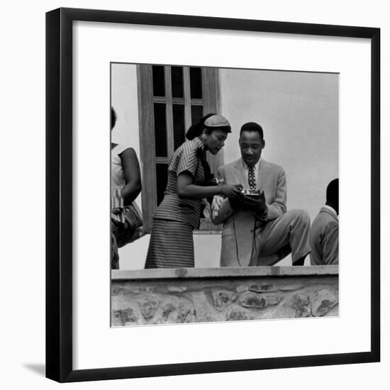 Civil Rights Leader Rev. Martin Luther King Jr. and Wife Visiting Ghanain Independence Ceremonies-Mark Kauffman-Framed Premium Photographic Print