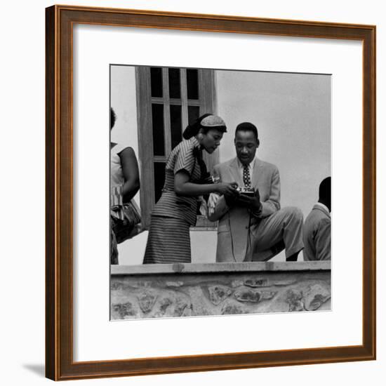 Civil Rights Leader Rev. Martin Luther King Jr. and Wife Visiting Ghanain Independence Ceremonies-Mark Kauffman-Framed Premium Photographic Print