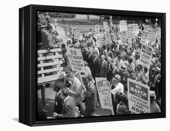 Civil Rights March on Washington, D.C. with Martin Luther King Jr.-Warren K^ Leffler-Framed Stretched Canvas