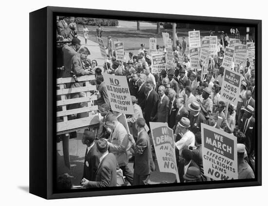 Civil Rights March on Washington, D.C. with Martin Luther King Jr.-Warren K^ Leffler-Framed Stretched Canvas