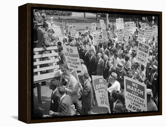 Civil Rights March on Washington, D.C. with Martin Luther King Jr.-Warren K^ Leffler-Framed Stretched Canvas