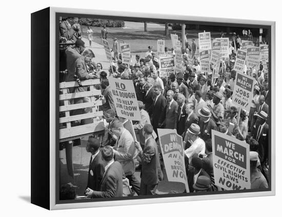 Civil Rights March on Washington, D.C. with Martin Luther King Jr.-Warren K^ Leffler-Framed Stretched Canvas