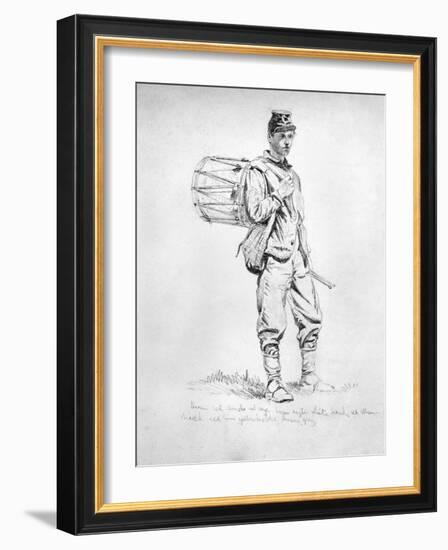 Civil War: Drummer, 1863-Edwin Forbes-Framed Giclee Print