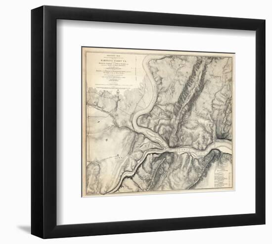 Civil War Map of the Country Adjacent to Harper's Ferry, Virginia, c.1863-John E^ Weyss-Framed Art Print