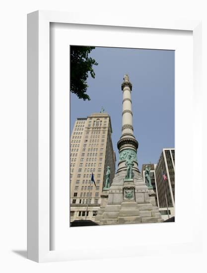 Civil War Monument, Liberty Bank Building, Lafayette Square, Buffalo, New York, USA-Cindy Miller Hopkins-Framed Photographic Print